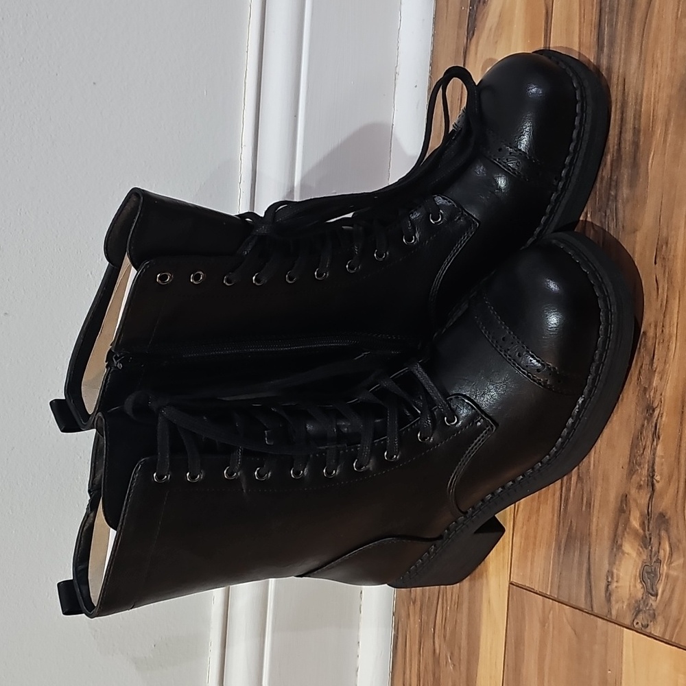 wild fable Black Combat Moto Boots - Picture 6 of 11
